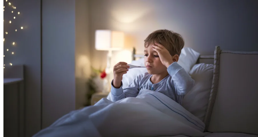 niño tiene fiebre